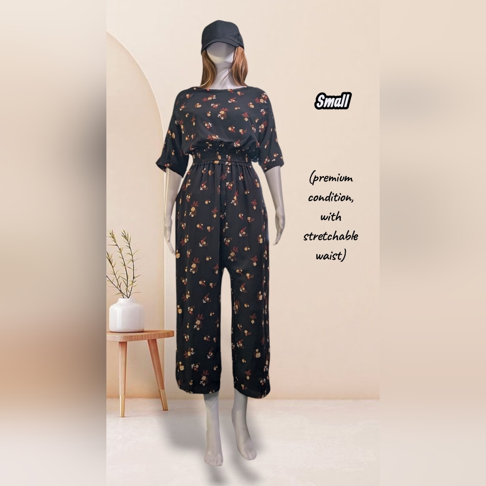 Floral Black Jumpsuit